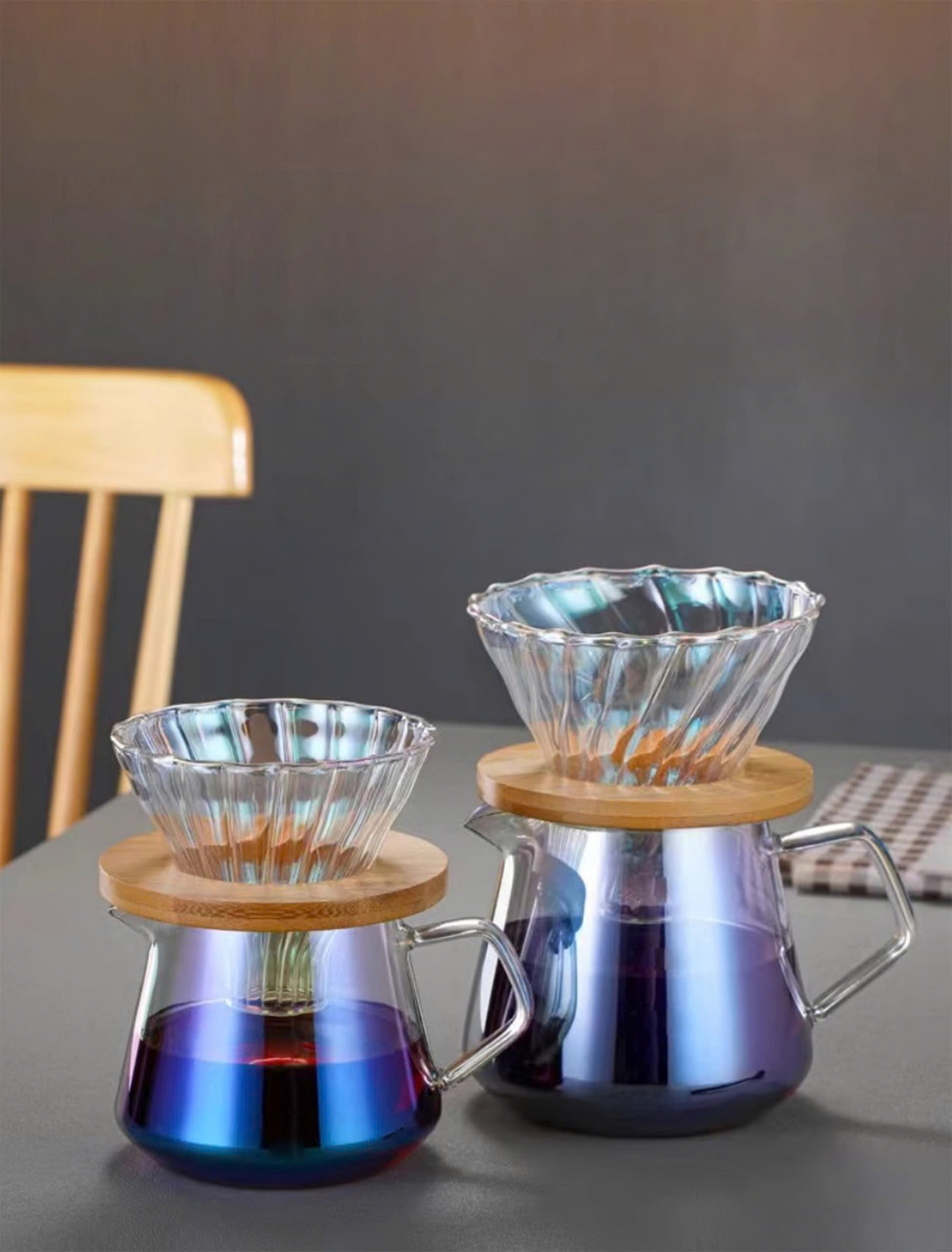 Bình thủy tinh chịu nhiệt pha cafe cà phê AKIRAKOKI không nắp
