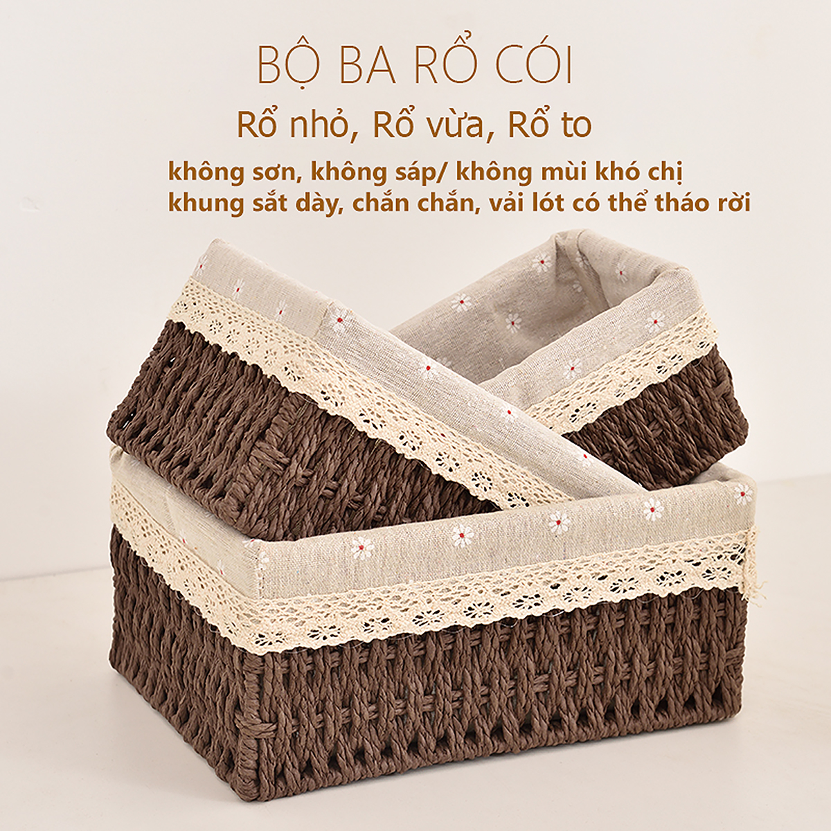 Giỏ Mây Đựng Đồ, Giỏ Đựng Đồ Ăn Vặt ANKAN, Phù Hợp Các Phòng Spa, Khách Sạn Và Trang Trí Trong Nhà