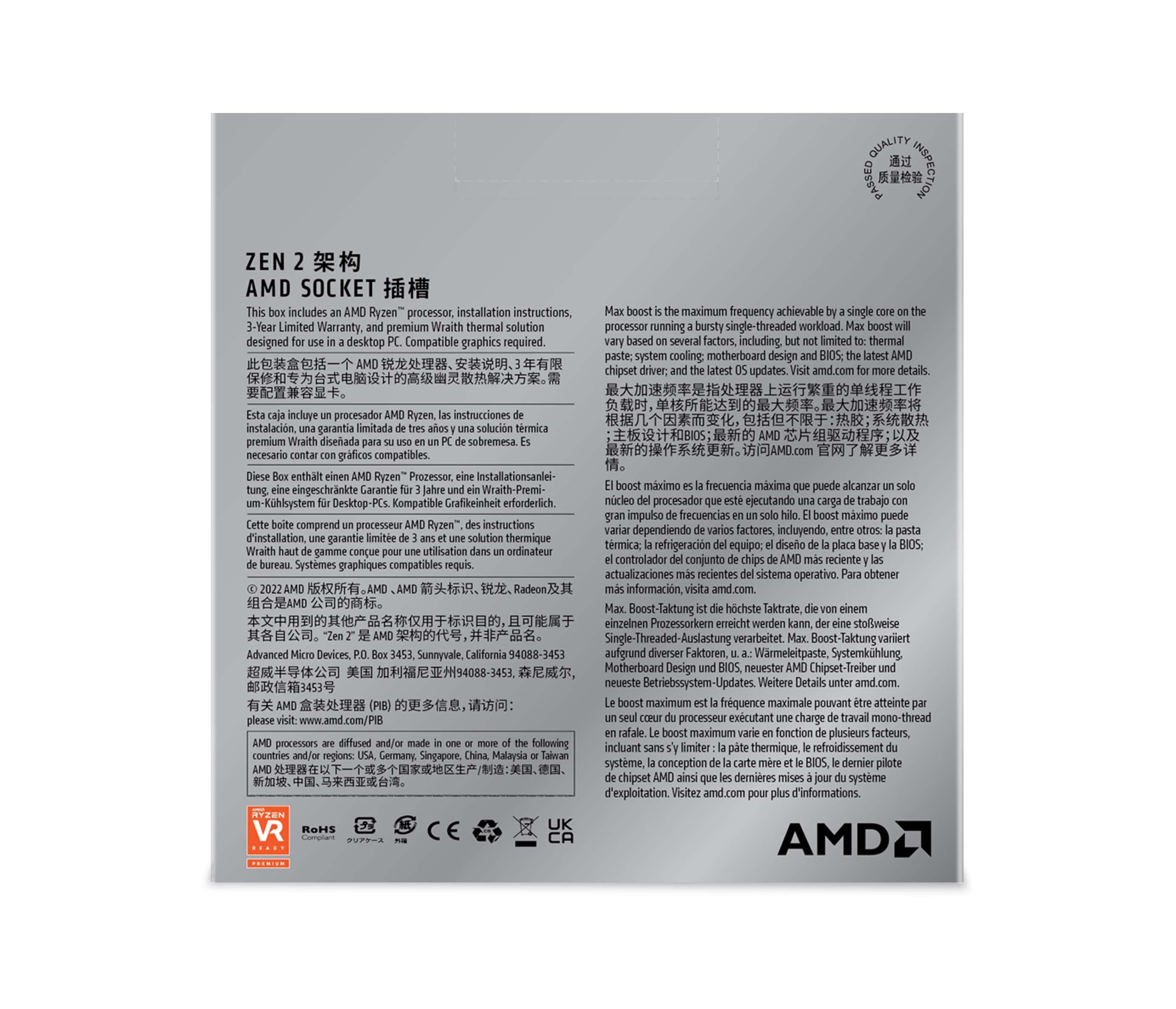 Bộ xử lý CPU AMD Ryzen 5 4500 R5 4500 3.6 GHz 6 nhân 12 luồng 7NM L3=8M 100-000000644 Ổ cắm AM4 Kín và đi kèm với quạt