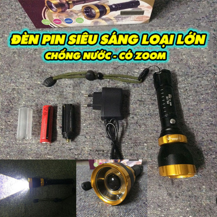 Đèn Pin Police 8077 Rechargeable Super Bright Flashlight - Hàng Nhập Khẩu