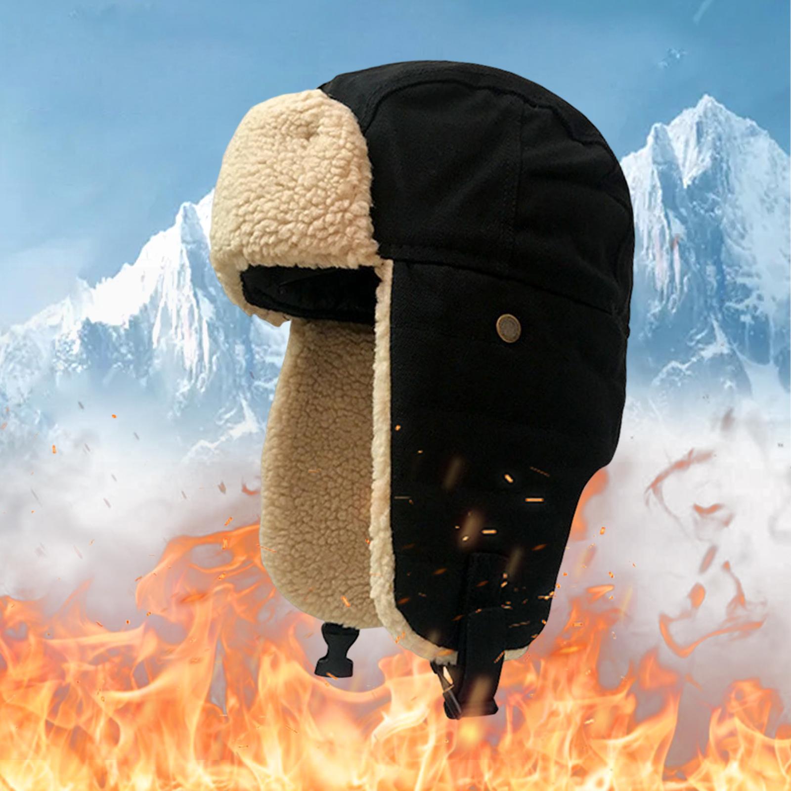 Winter Bomber Hat Ski Caps Hiking Warm Windproof Unisex Trooper Trapper Hat