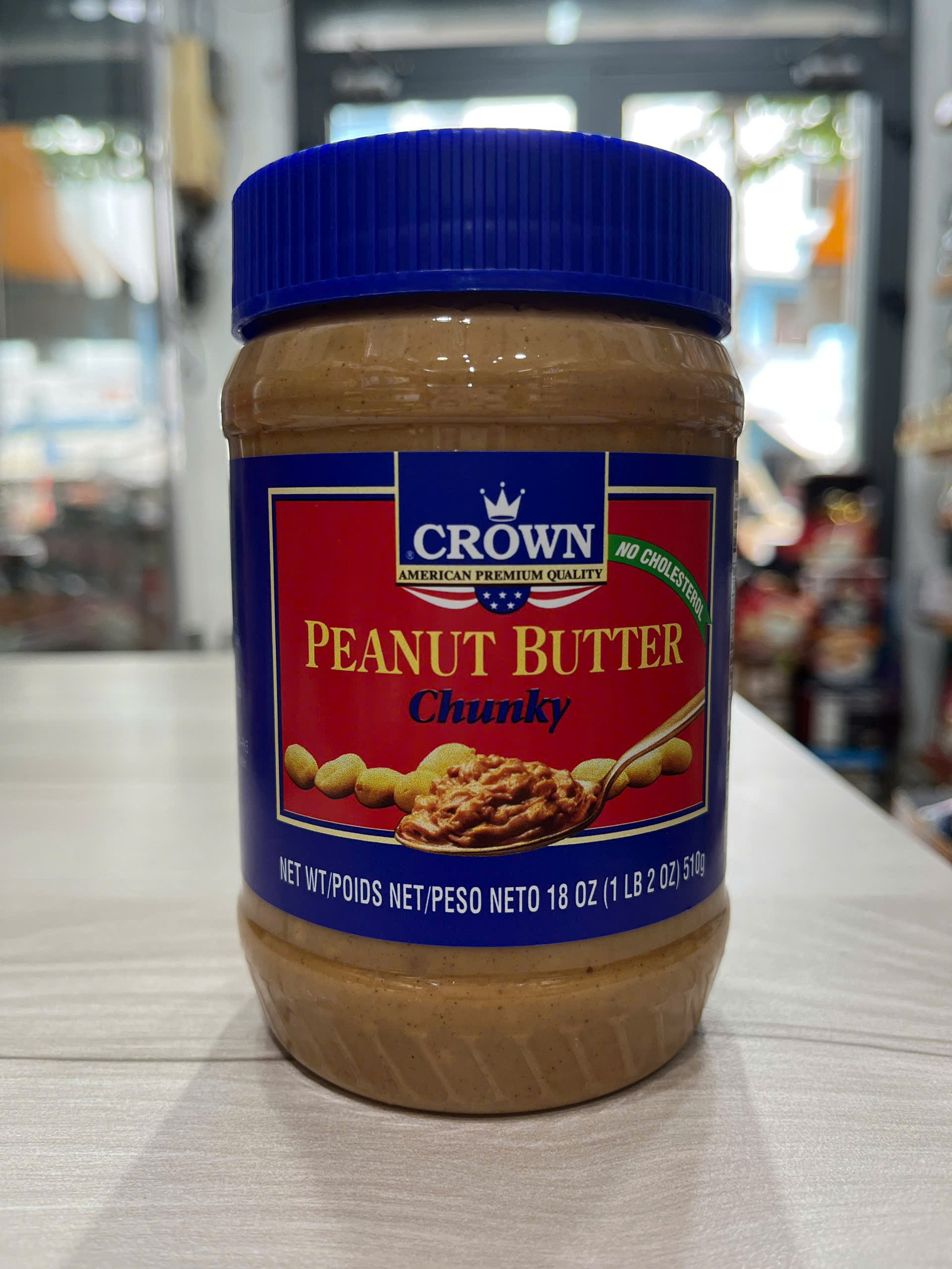 Bơ đậu phộng nghiền hạt giòn Peanut Butter Chunky hiệu Crown 510g