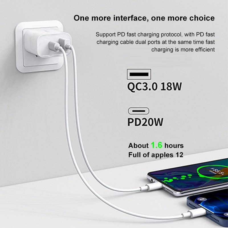 Củ sạc nhanh 20W Remax WP-U53 2 cổng sạc usb, type-c cho ip, android Hàng Chính Hãng Remax