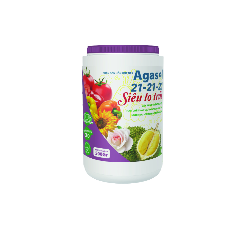 Phân bón lá Agasol 21-21-21 + TE SIÊU TO TRÁI - Nuôi trái toàn diện, trái phát triển nhanh, dinh dưỡng đồng đều