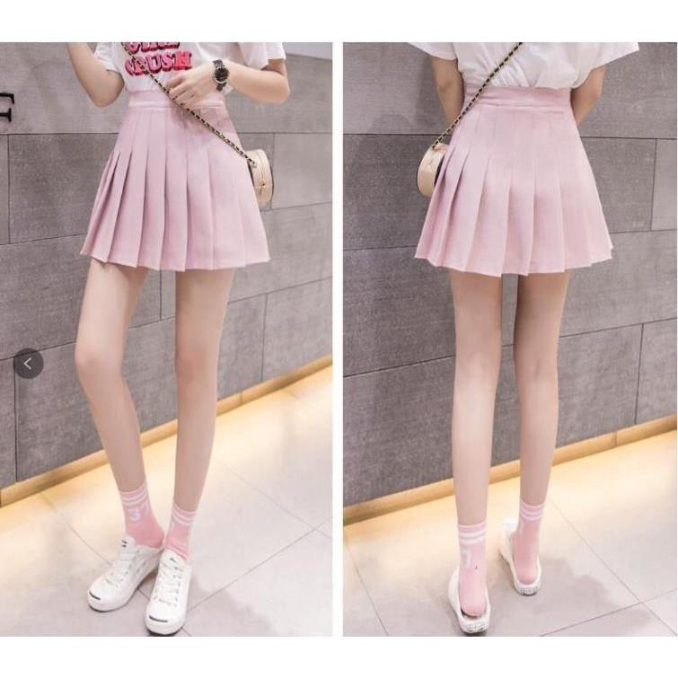 Váy mini xếp ly có quần trong cạp cao phong cách Hàn Quốc ! *