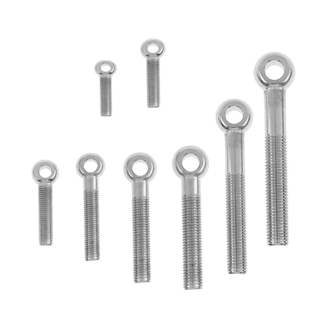 M16 x 60/70/80/90/100/110/120/150mm 304 Stainless Steel Threaded Eye Bolt - Strong & Durable