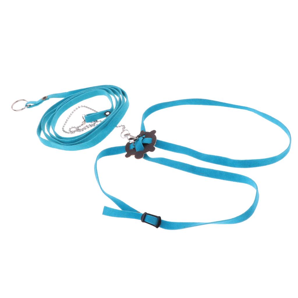 Adjustable Hamster Ferret Harness Leash for Pet Small Animal Blue Large