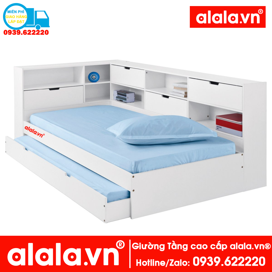 Giường tầng ALALA108 cao cấp - Thương hiệu alala.vn ( trên 1m4, dưới 1m2 )