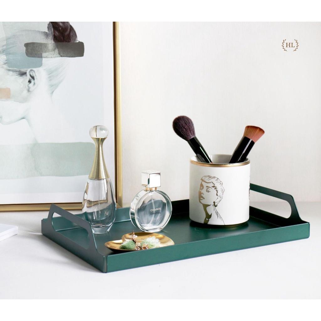 Khay Trà Hợp Kim | KHAY KIM LOẠI LỚN | KHAY ĐỰNG BÌNH CỐC | KHAY HỢP KIM XANH SIZE TO