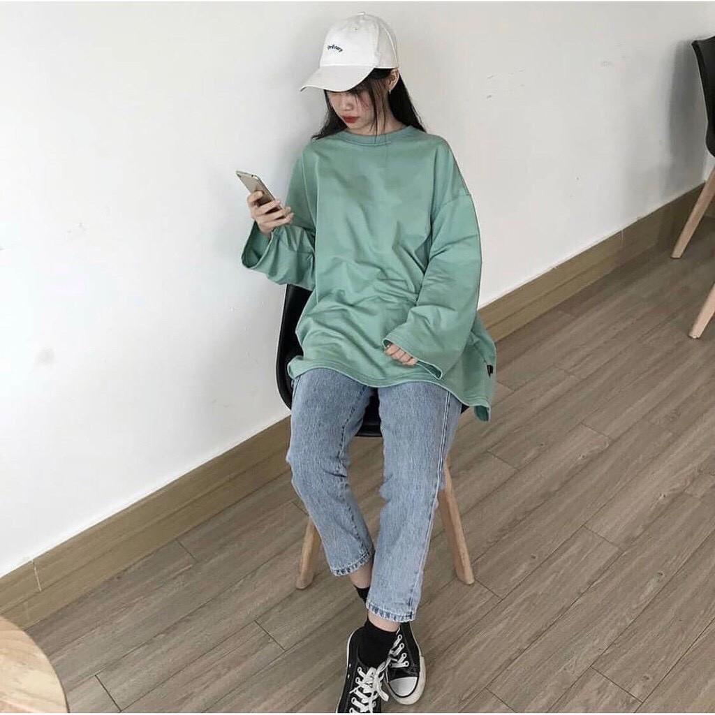 Áo Thun COTTON TAY DÀI TRƠN UNISEX NAM NỮ FORM RỘNG ULZZANG