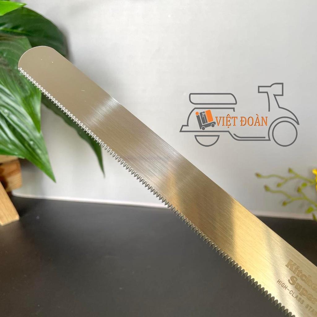 (Mẫu mới) Dao Cắt Bánh Mì - Lưỡi thép sáng bóng, cán gỗ 42cm Dụng cụ làm bánh, pha chế, đồ gia dụng.