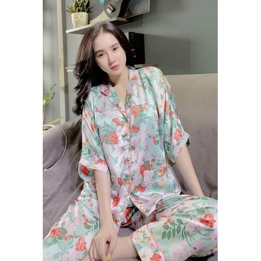 Đồ bộ pijama Lụa Maingo tay cánh dơi quần dài hot nhất hiện nay