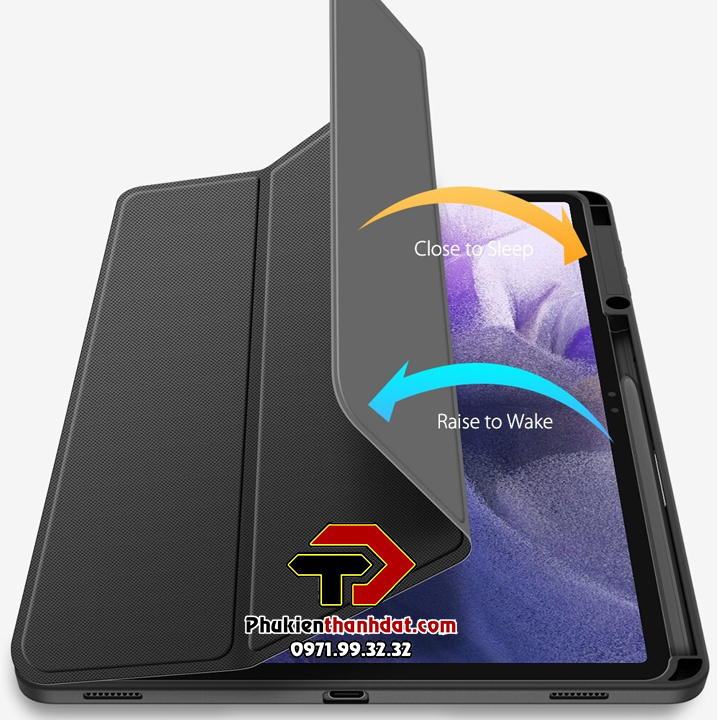 Bao da chống sốc dành cho SamSung Galaxy Tab S7 FE có ngăn đựng bút hiệu Dux Ducis Toby - Hàng nhập khẩu