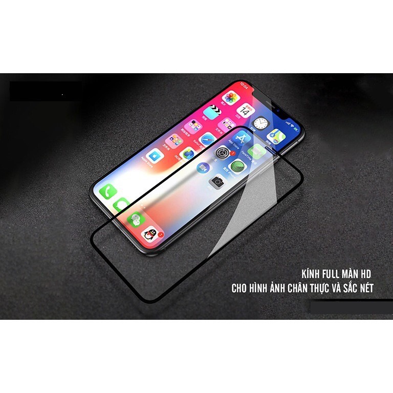 Kính Cường Lực KingKong 9D Trong Suốt Dành Cho iPhone - Full Hộp Sắt Cao Cấp - Dán Full Màn - Hàng Chính Hãng