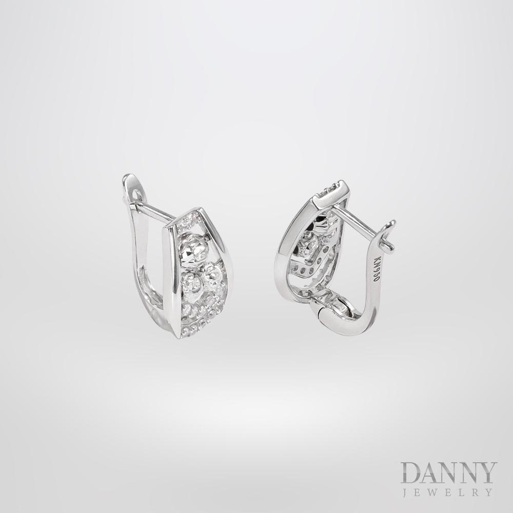 Bông Tai Nữ Bạc 925 Danny Jewelry Xi Bạch Kim Đính Đá CZ NI4GZ017