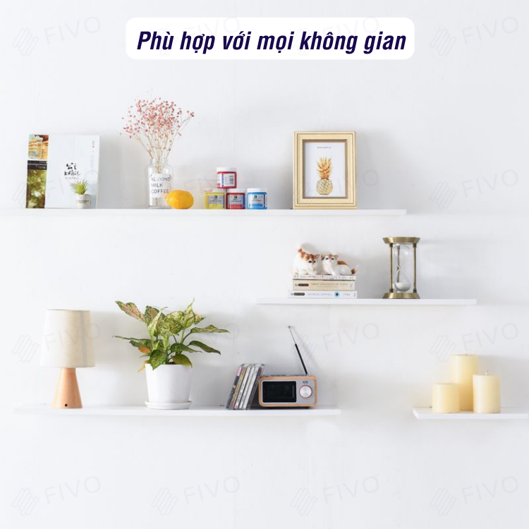 Kệ Treo Tường Trang Trí MDF Lõi Xanh Chống Ẩm FIVO FB41 Tiện Dụng Dễ Dàng Gắn Tường - Hàng Chính Hãng