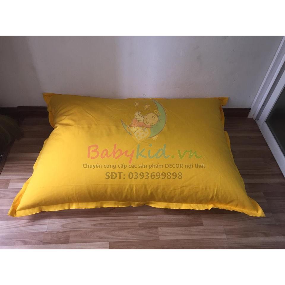 Ghế xốp hình chữ nhật size 120CM x 150CM, đơn màu kaki/da lộn, có xốp
