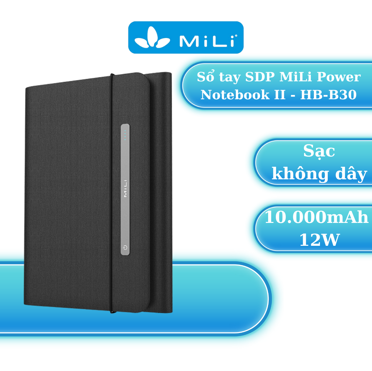 Sổ tay kiêm sạc dự phòng MiLi Power Notebook II - HB-B30 - Hàng Chính hãng