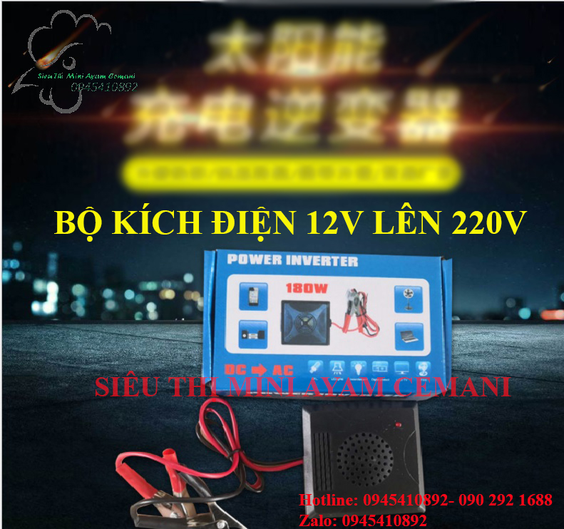 Bộ đổi nguồn 12V lên 220V 180W