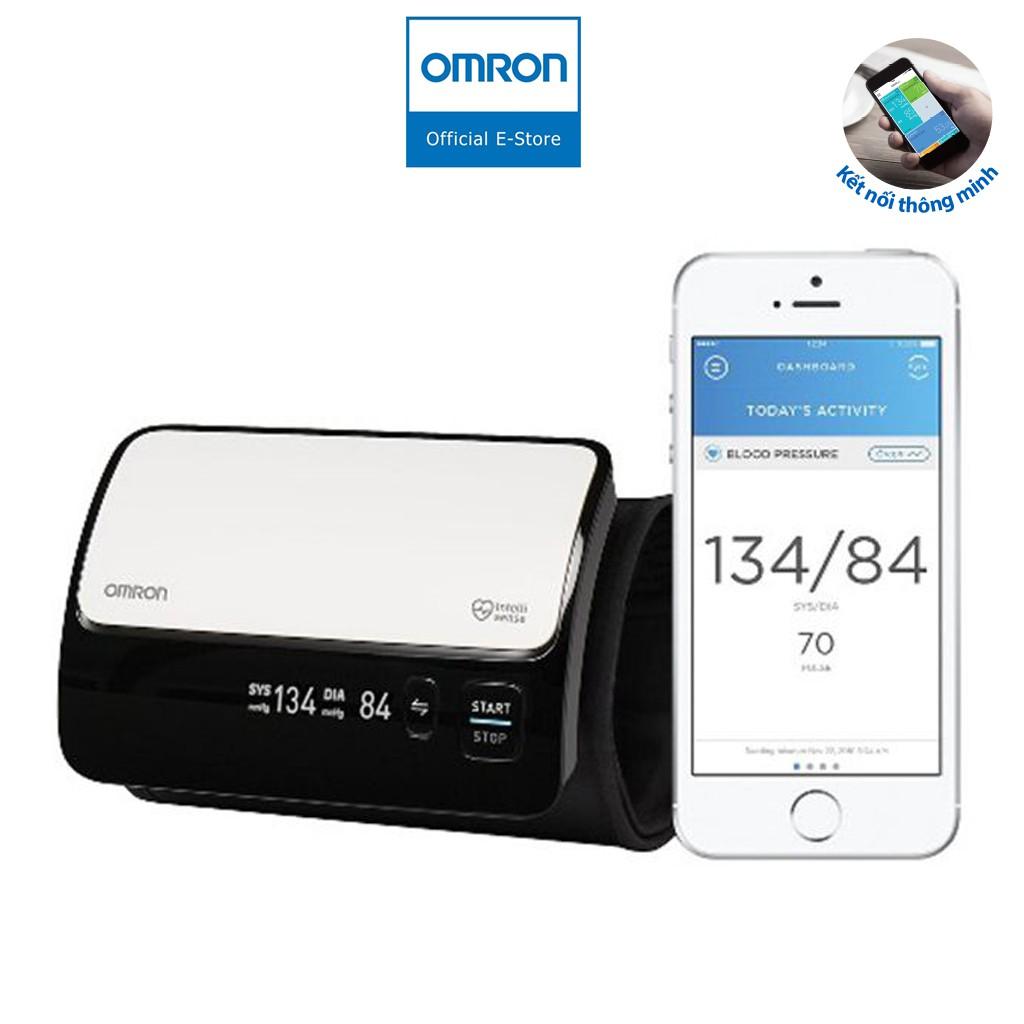 Máy Đo Huyết Áp Cao Cấp Omron HEM-7600T | Kết Nối Bluetooth, Công nghệ Intellisense , Vòng Bít Không Dây Xoay 360 Độ - Hàng chính hãng