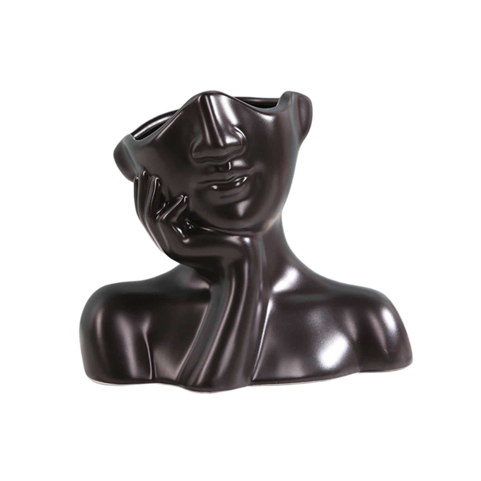 Face Vase Flower Vase Modern Statue Head Shaped Vase for Table Wedding Shelf