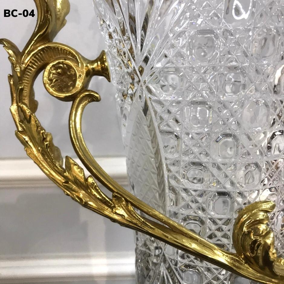 Bình hoa cổ pha lê Tiệp họa tiết Vẹt tân cổ điển đắt giá sang trọng BC-04