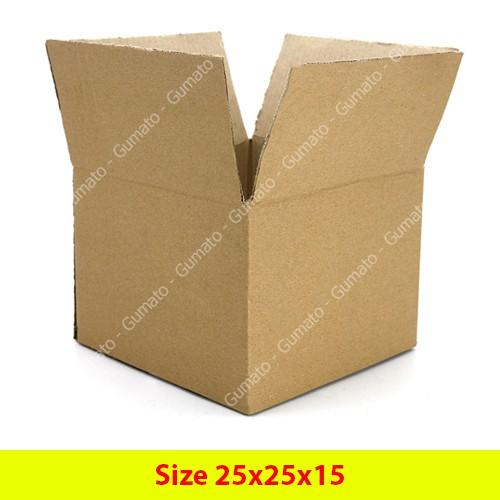Hộp giấy, thùng carton size 25x25x15 giấy carton gói hàng Everest