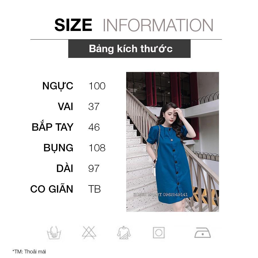 Váy Bầu Công Sở Dáng Suông Xanh Cổ Vịt Váy Bầu Đi Làm HD2608 Honey Mommy