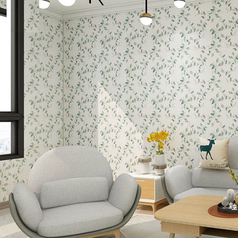 Combo 10 mét giấy dán tường, decal dán tường trang trí nhà cửa DÂY LÁ HIỆN ĐẠI khổ 45cm