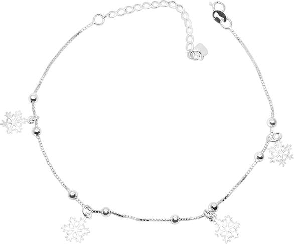 Lắc Chân Nữ Bạc Ý Bạc Hiểu Minh LC060 Bông Tuyết