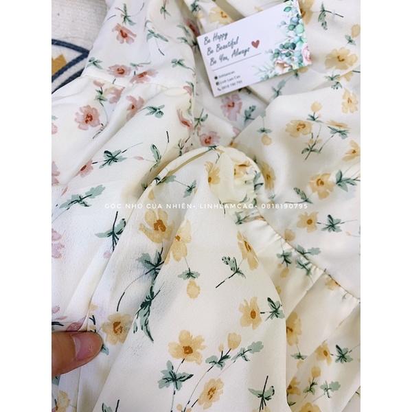 Váy Babydoll Hoa Nhí Vintage 2 Lớp Dáng Dài (ẢNH THẬT+VIDEO)