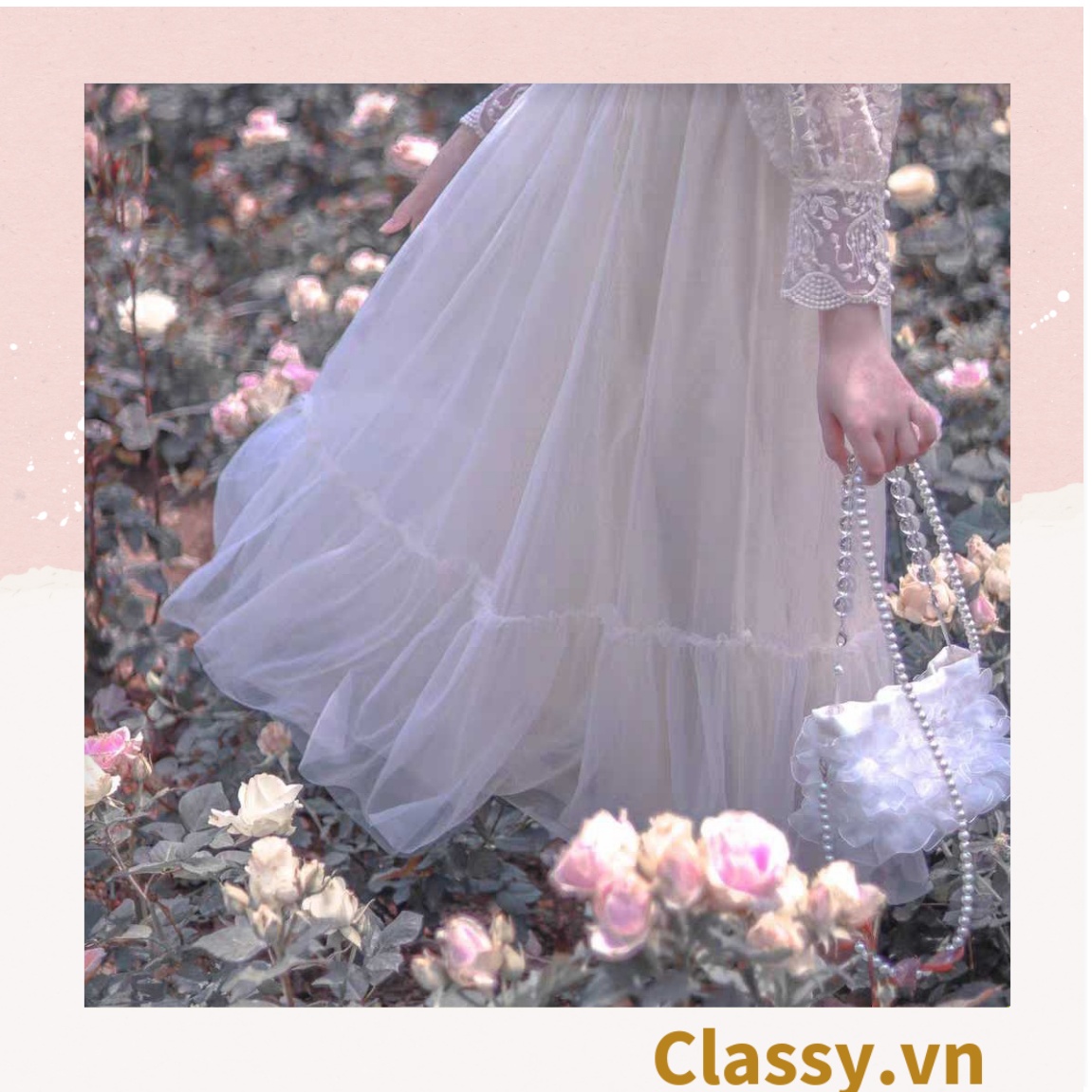 Túi quà tặng Classy, túi giấy quai xách in hình trái tim 28X20X9cm Q1832