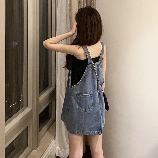 Váy Denim Dáng Rộng Phong Cách Cổ Điển Hợp Thời Trang Cho Nữ