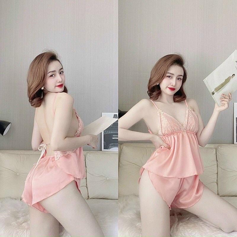 Đồ ngủ bigsize/ Đồ ngủ gợi cảm sexy có mút ngực cột dây sau lưng mã 3