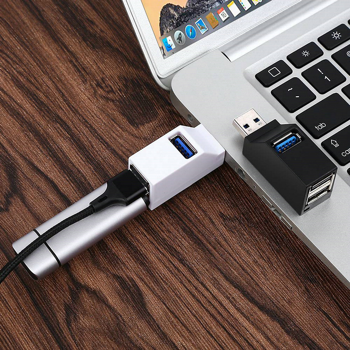 Bộ chia HUB USB 3 cổng tốc độ cao cho Máy tính, Laptop, PC, Tivi, Ô tô, xe hơi, thiết bị ngoại vi nhỏ gọn USB3.0/2.0 - Hàng chính hãng