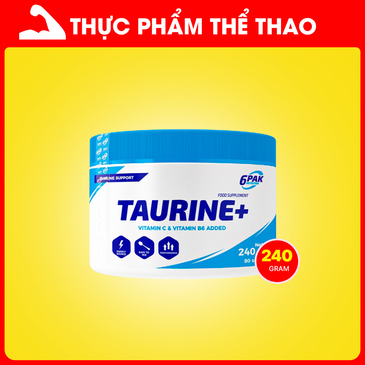 Hình ảnh TAURINE+ (240g) - Gia Tăng Sức Mạnh - Hàng chính hãng 6PAK