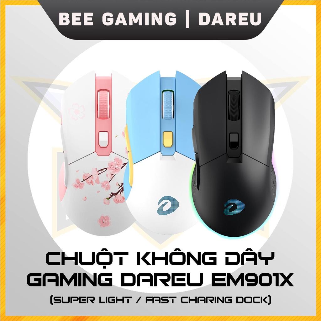 Chuột không dây Gaming chính hãng DAREU - EM901x (Led super light / Kèm dock sạc nhanh / Siêu nhẹ 86g