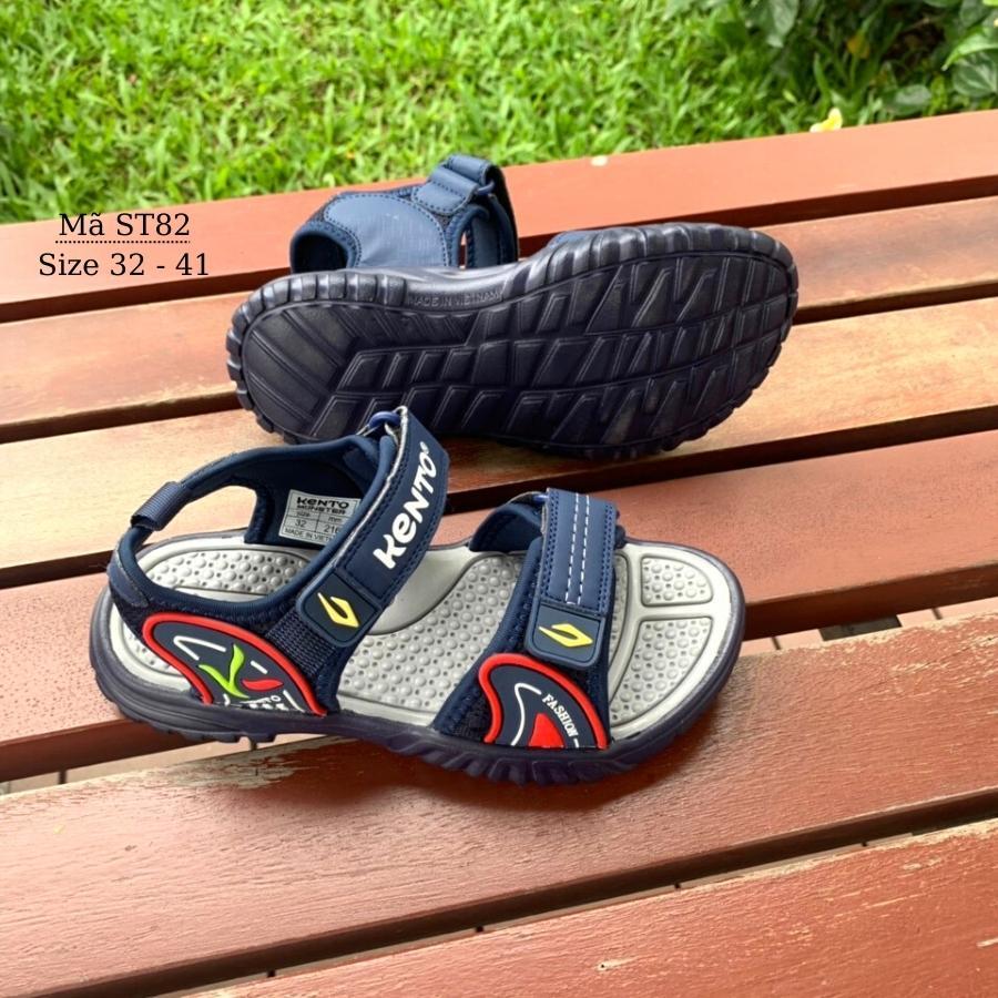 Giày sandal KENTO bé trai quai hậu dán êm nhẹ chống trơn trượt cao cấp cho trẻ em 6 - 15 tuổi đi học đi biển ST82