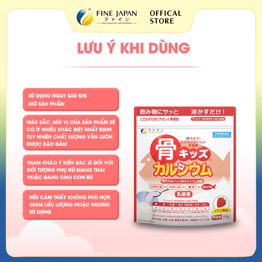 Bột Canxi Cá Tuyết Vị Dâu Fine Bone's Calcium For Kids Gói 140G Bổ Sung Canxi Phát Triển Chiều Cao 5.0 4 Đánh Giá 18 Đã Bán