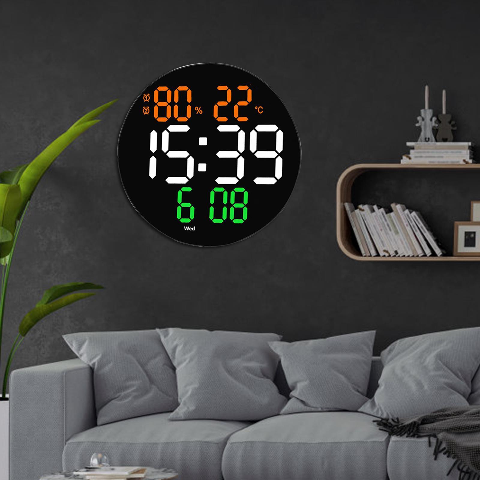 Digital Wall Clock Clock with Temperature & Humidity for Dining Room