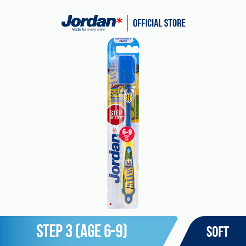 Combo 2 Bàn chải đánh răng cho trẻ em 6-9 tuổi Jordan Step 3, Lông mềm