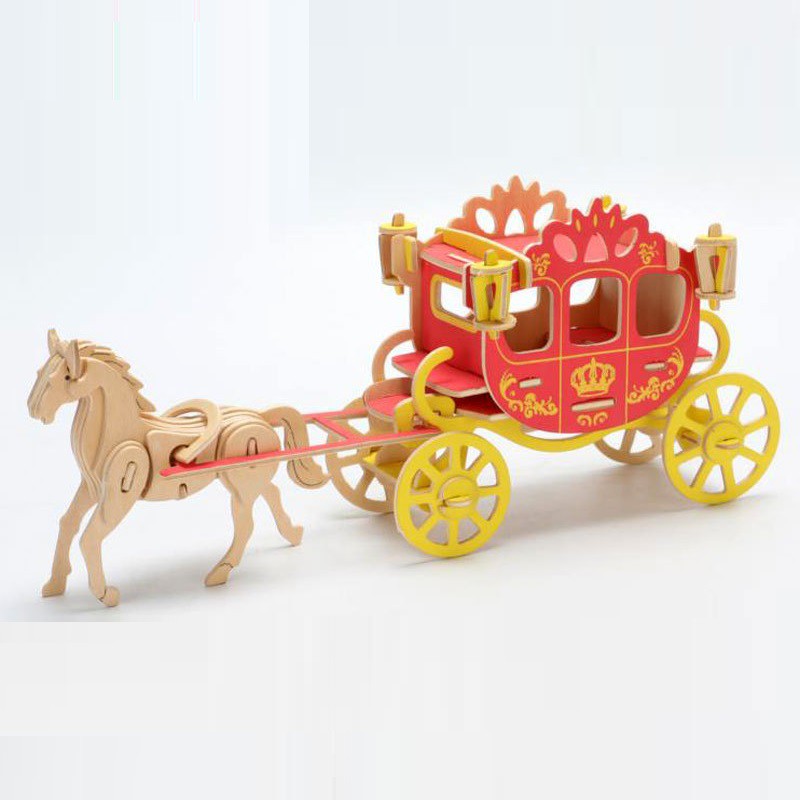 Đồ chơi Lắp ráp gỗ 3D Mô hình Xe ngựa Hoàng Gia