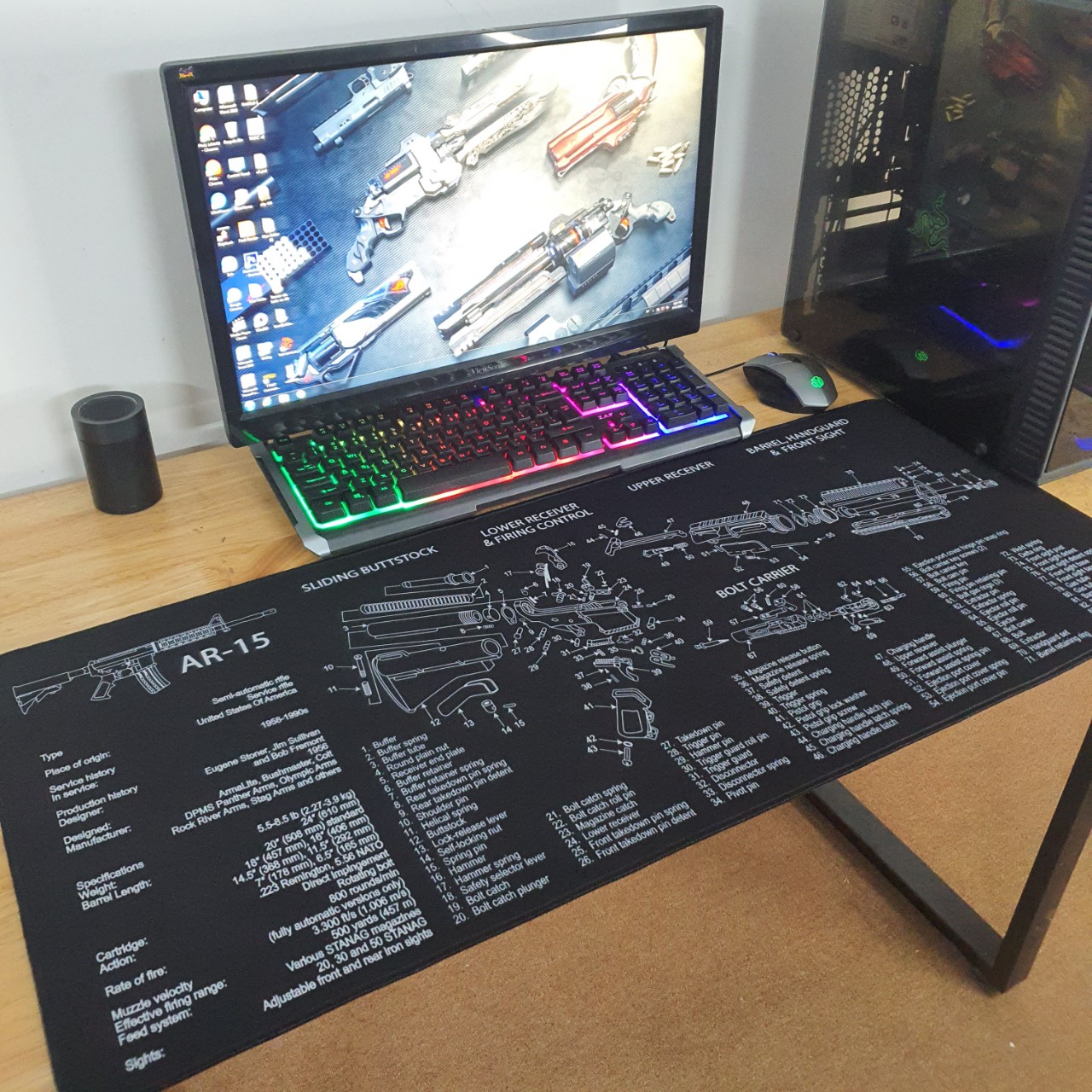 Pad Chuột Cỡ Lớn Lót Bàn Phím, Miếng Lót Chuột, Bàn Di Siêu Mượt Trải Bàn Kích Thước Lớn - Hàng Chính Hãng - 80X30 Cm - Lắp Ráp Ar15