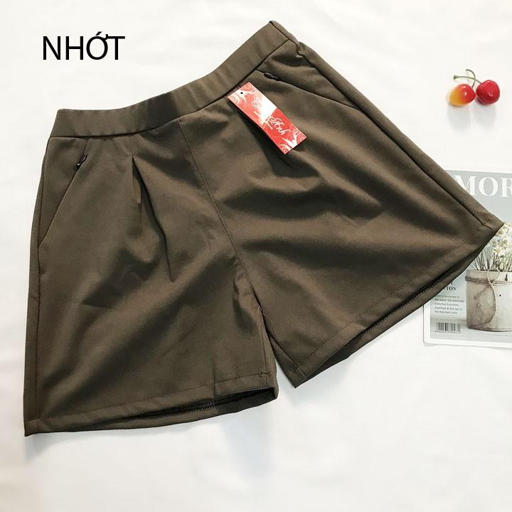 Quần đùi nữ freesize từ 45-52kg quần sọt nữ vải kaki thun - QNU11
