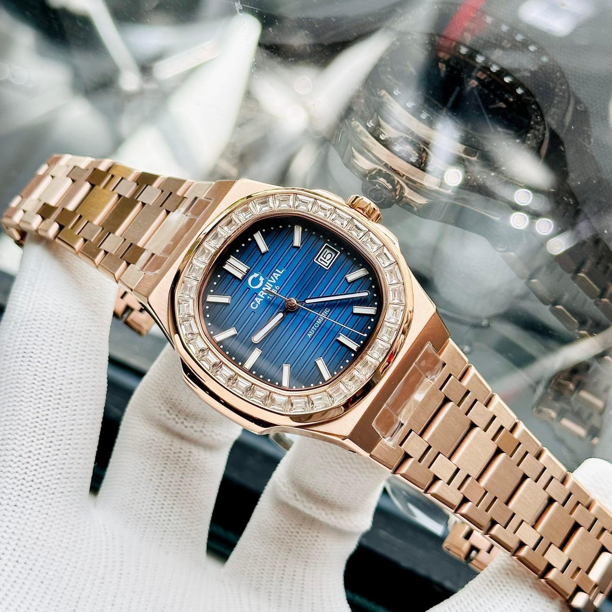 Đồng Hồ Nam Dây Thép Carnival Nautilus G8108.304.414 Automatic - Kính Sapphire - Size 41mm - Carnival 8108G-VH-MXANH