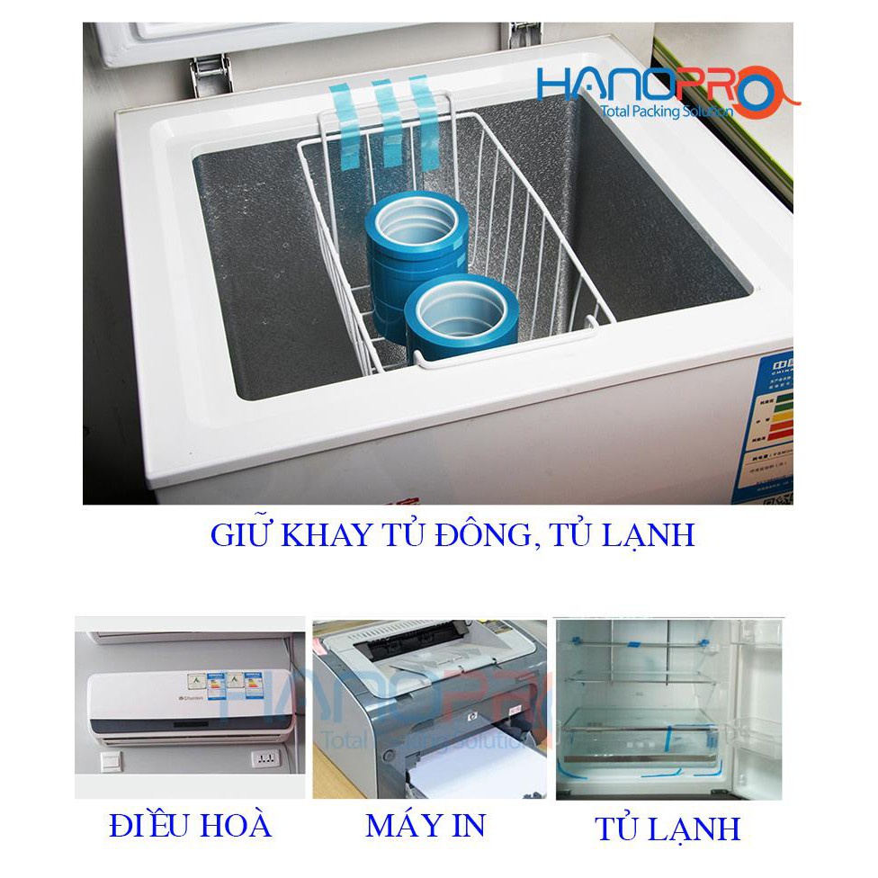 Băng dính tủ lạnh màu xanh dương 25mm x 50m dùng chịu nhiệt cố định Điều hoà, Tủ lạnh, Máy giặt