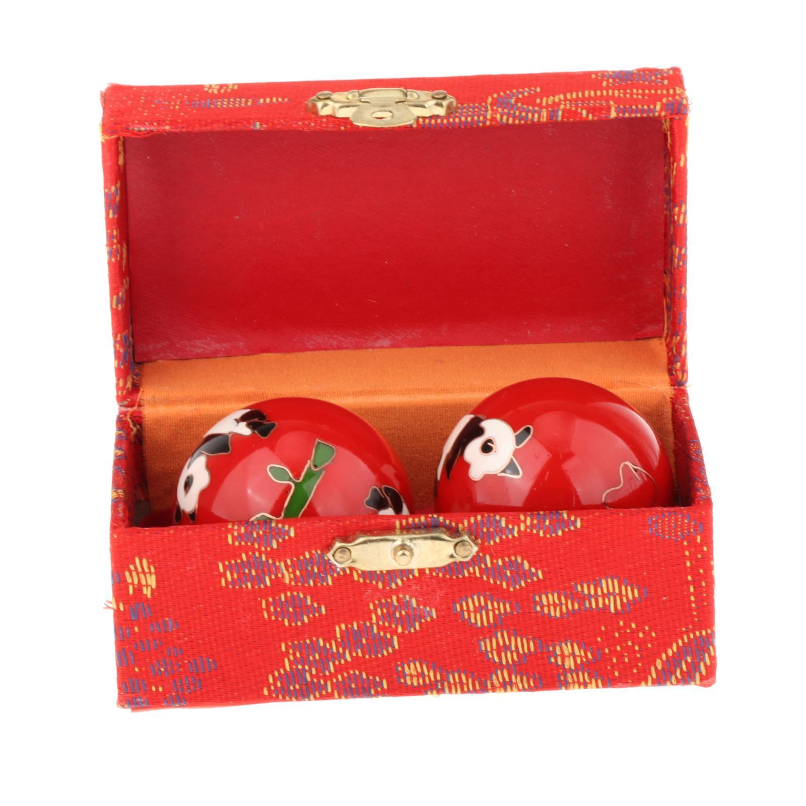 2 Pieces Massage Balls with Storage Box Baoding Balls for Middle Aged People