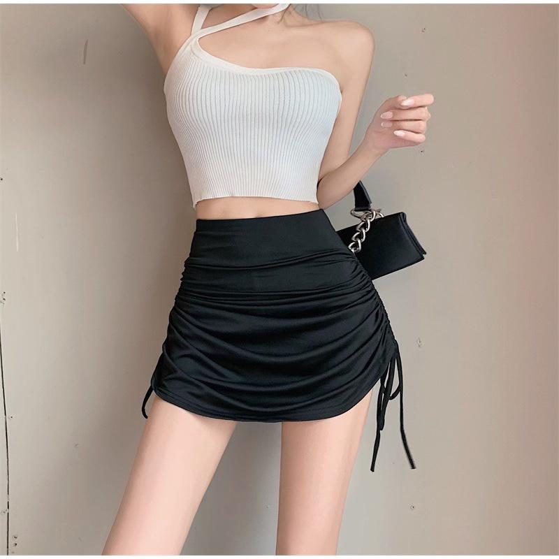 Chân váy nhún dây rút có quần trong Kanimi chất thun co giãn siêu đẹp - CV14