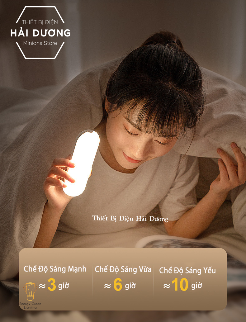 Đèn Led đọc sách học bài làm việc WH-B10 dán tường - dán tủ - Dung lượng pin lớn - Có video