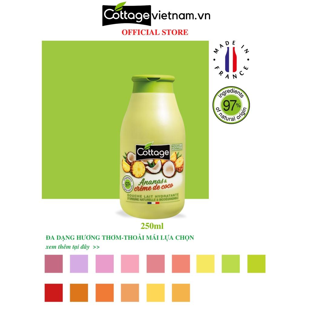 Sữa tắm chính hãng Cottage từ Pháp dung tích 250ml, nhiều hương thơm.